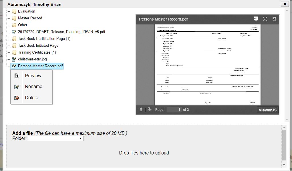 Preview, Rename, Delete Attachments Preview, Rename, Delete Attachments